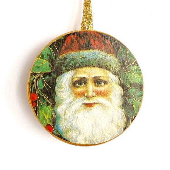 Santa Surprise Gift Box Ornament Lightweight Balsa Wood Musical Notes 3” - Picture 2 of 7